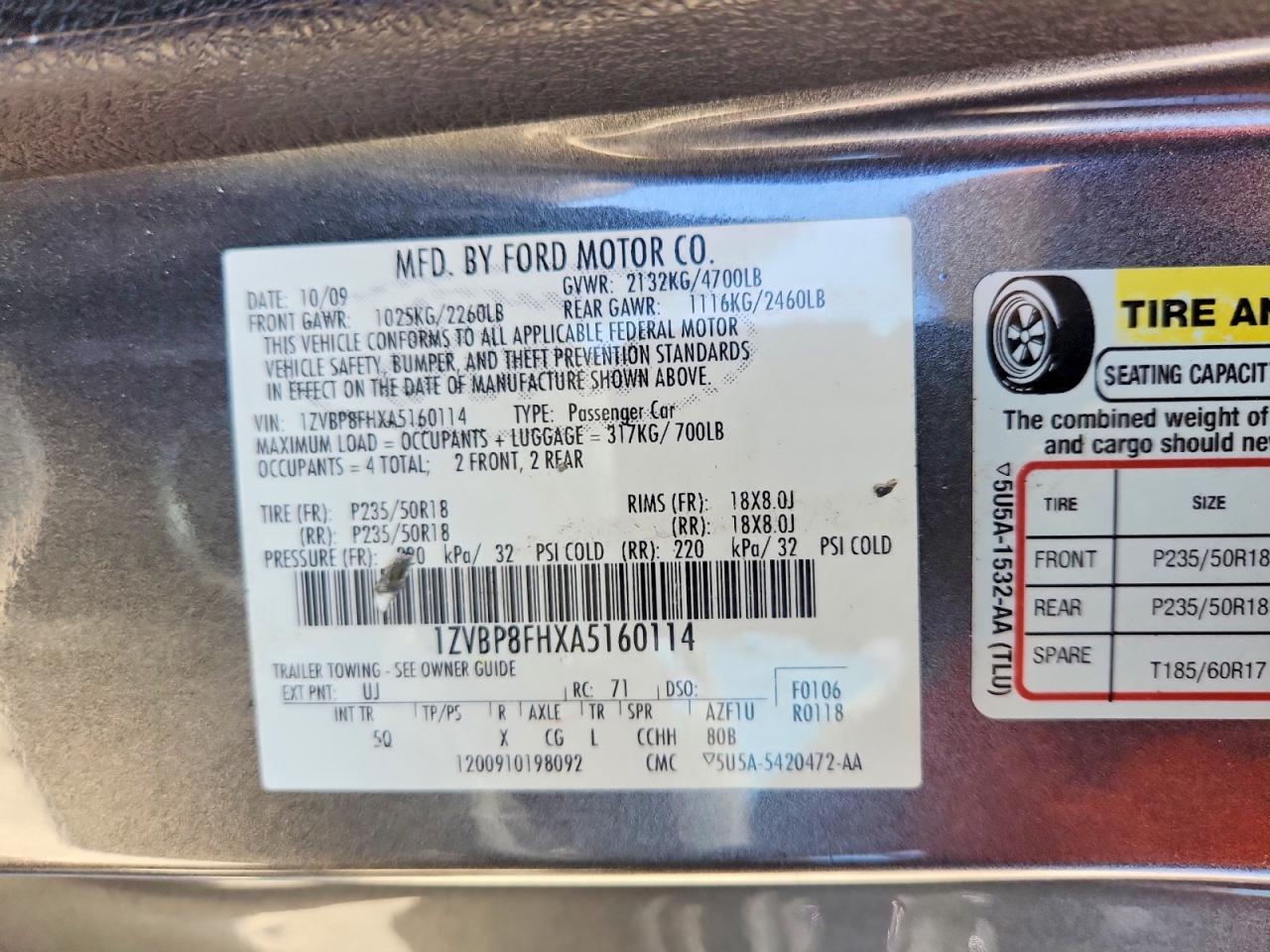 2010 FORD MUSTANG