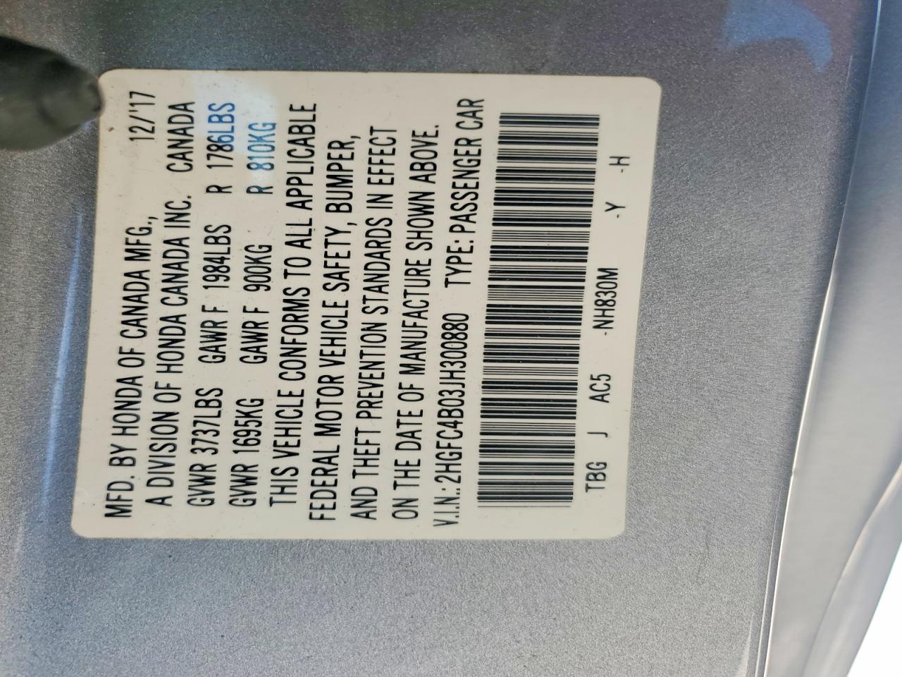 2018 HONDA CIVIC