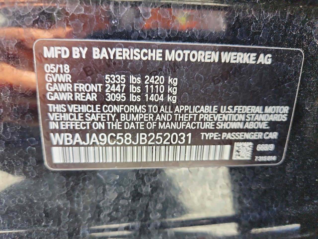 2018 BMW 5 SERIES