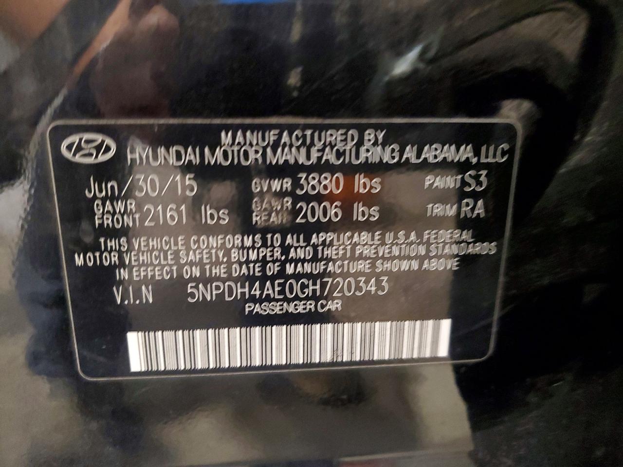 2016 HYUNDAI ELANTRA
