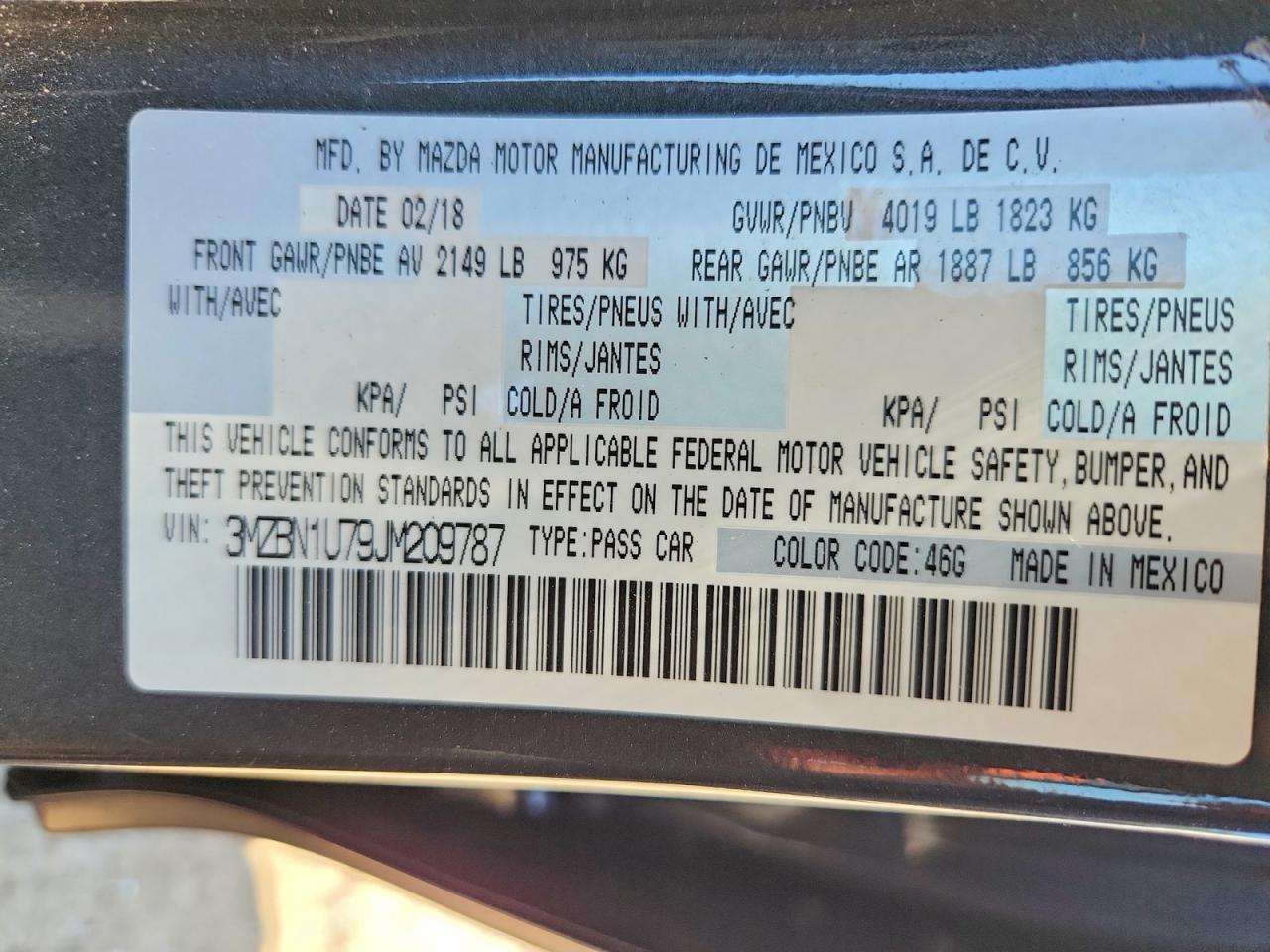 2018 MAZDA 3
