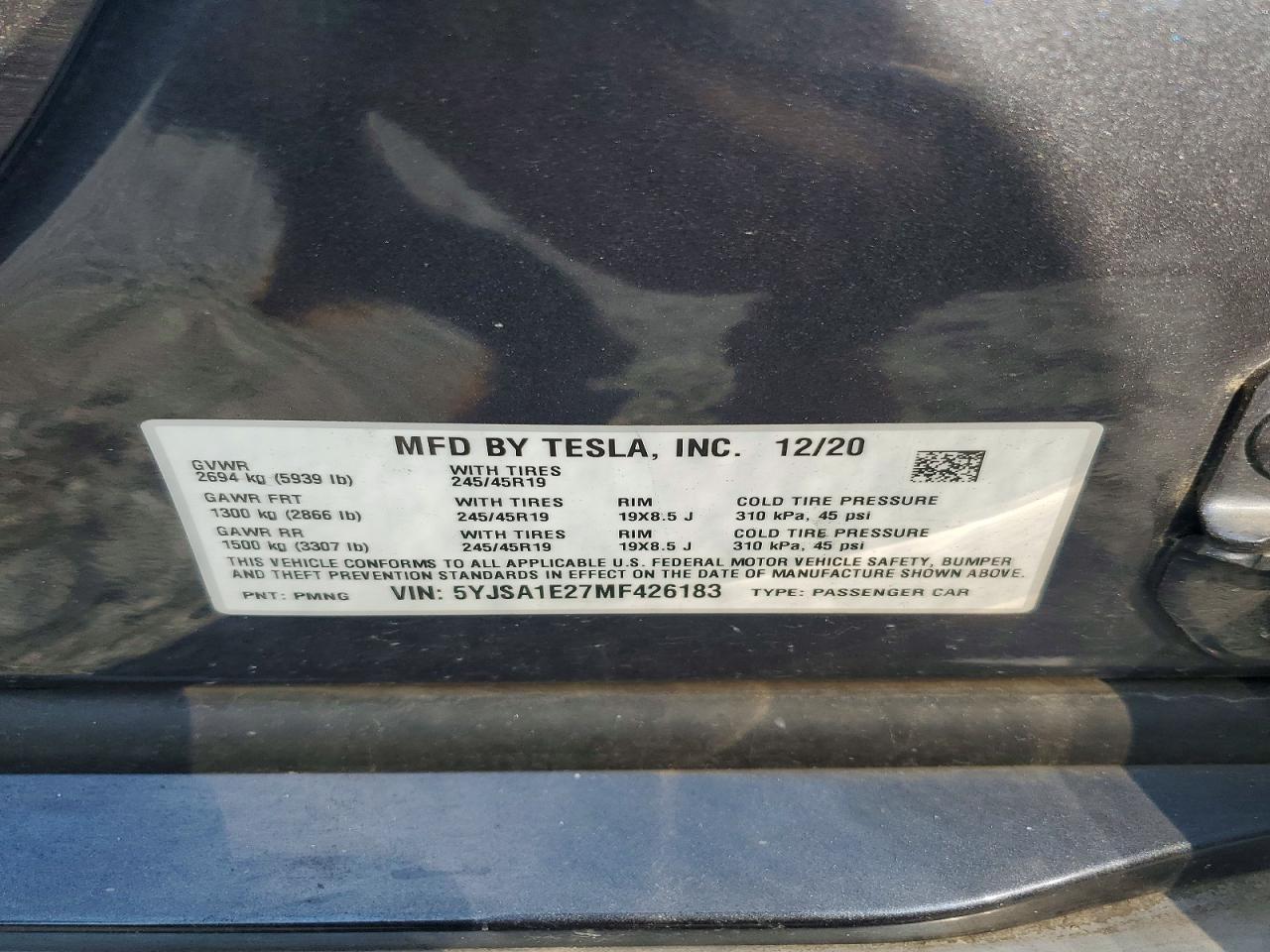 2021 TESLA MODEL S