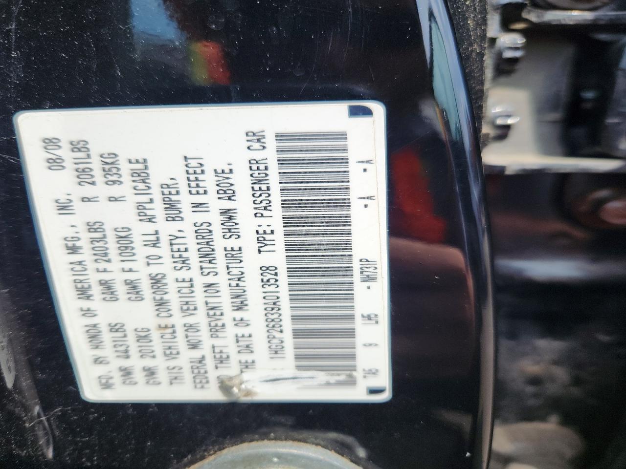 2009 HONDA ACCORD