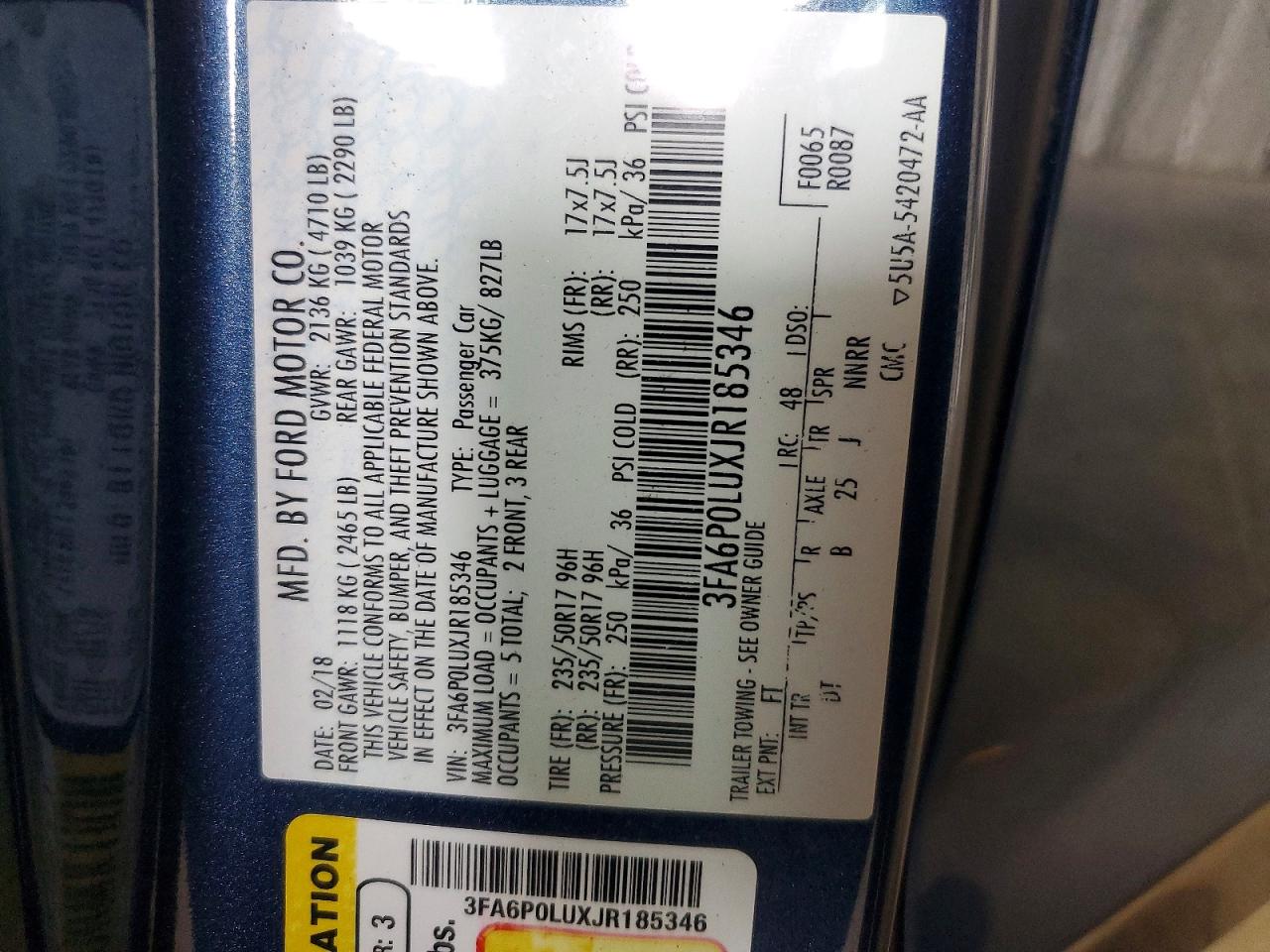 2018 FORD FUSION
