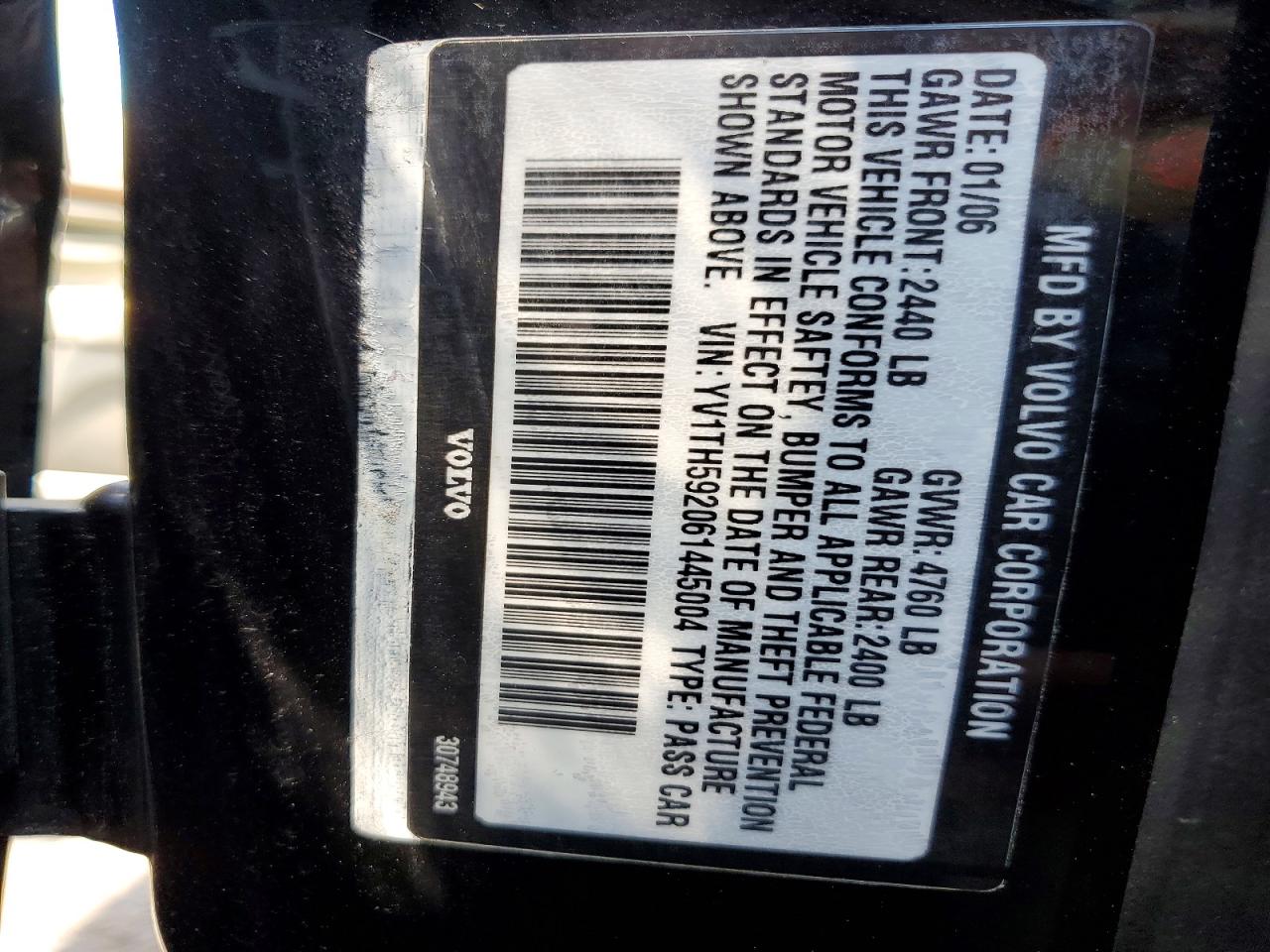2006 VOLVO S80