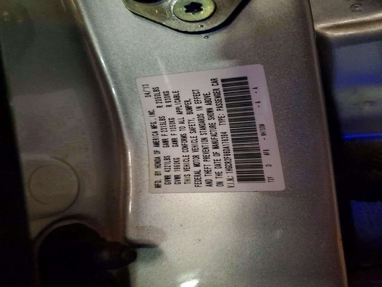 2013 HONDA ACCORD