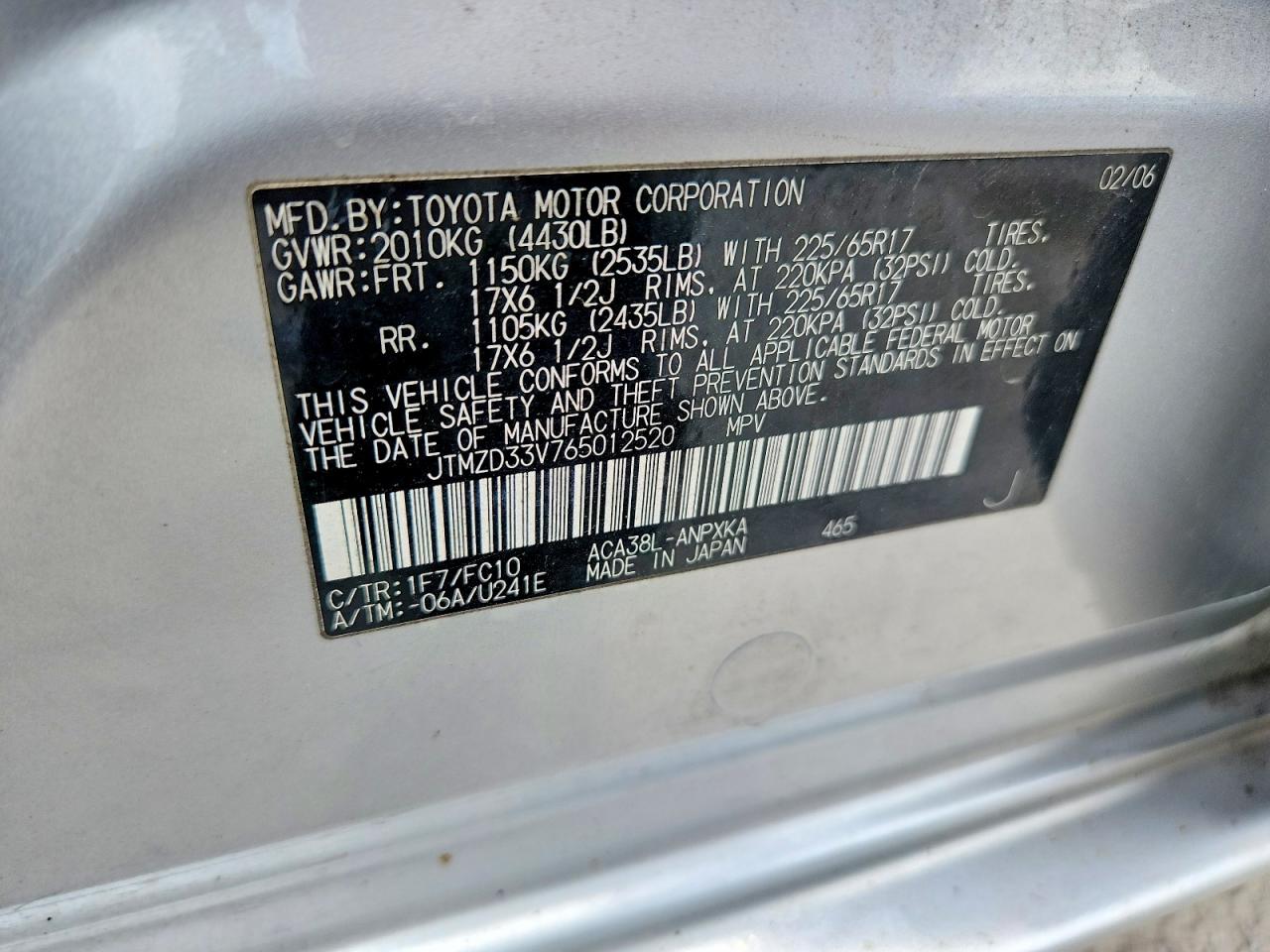 2006 TOYOTA RAV4