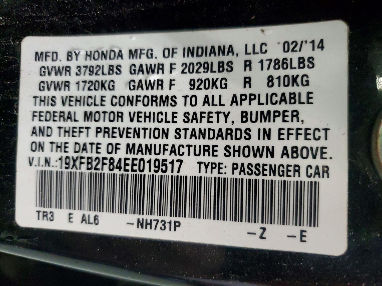 2014 HONDA CIVIC