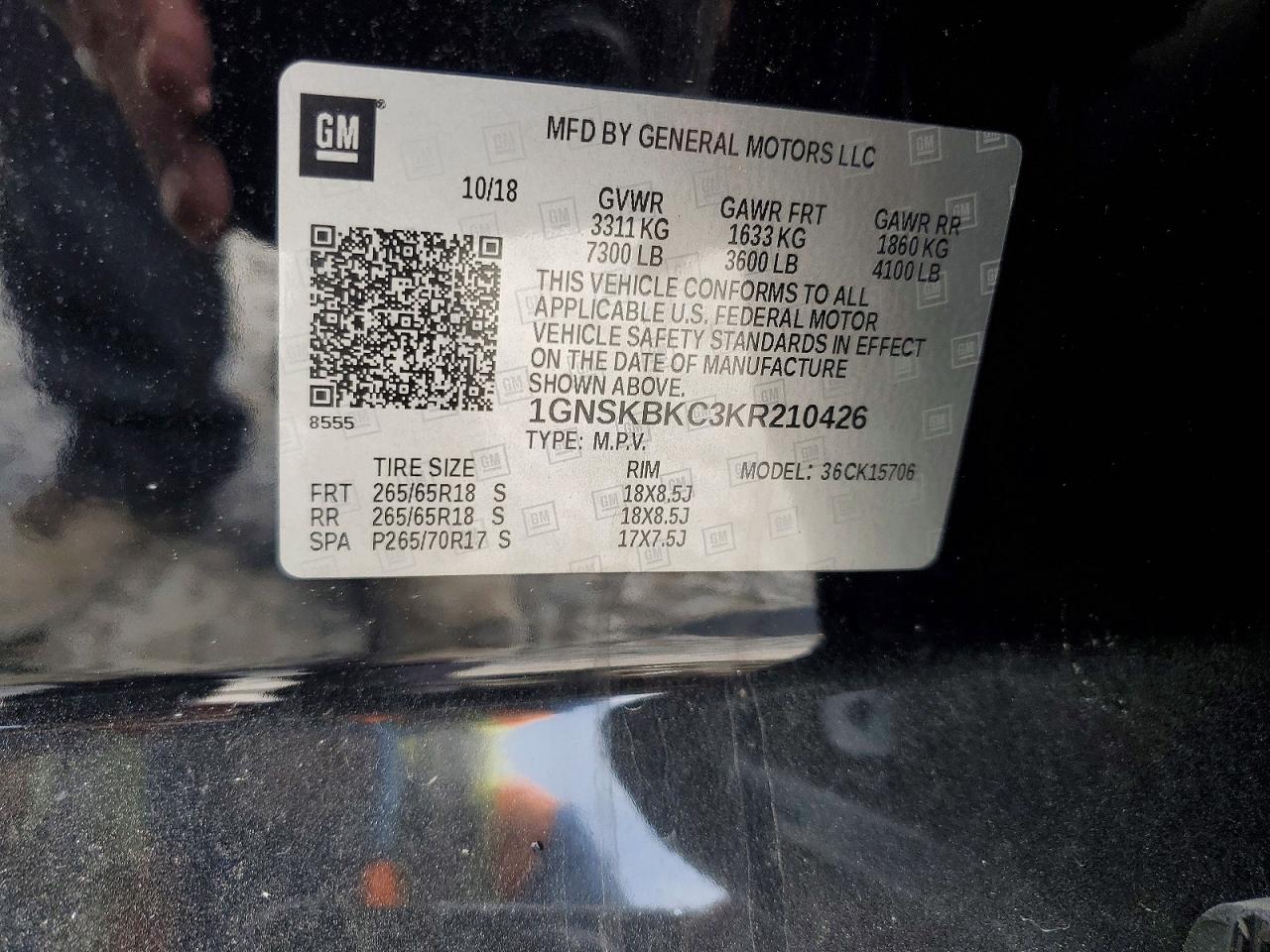 2019 CHEVROLET TAHOE