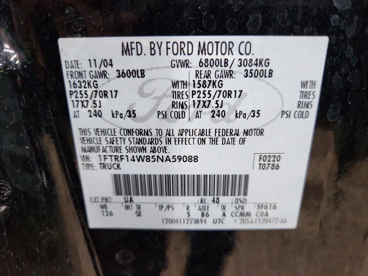 2005 FORD F150