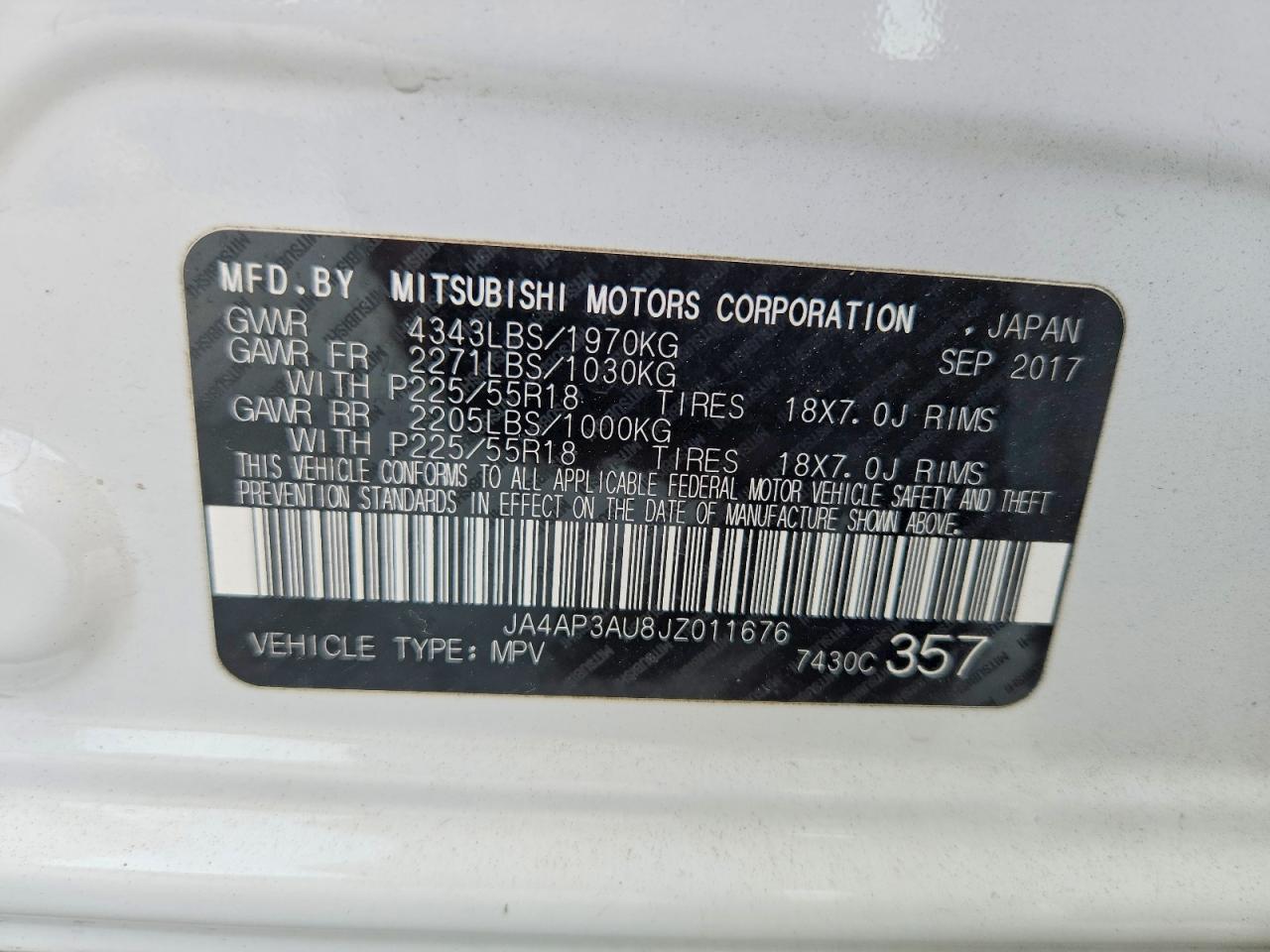 2018 MITSUBISHI OUTLANDER