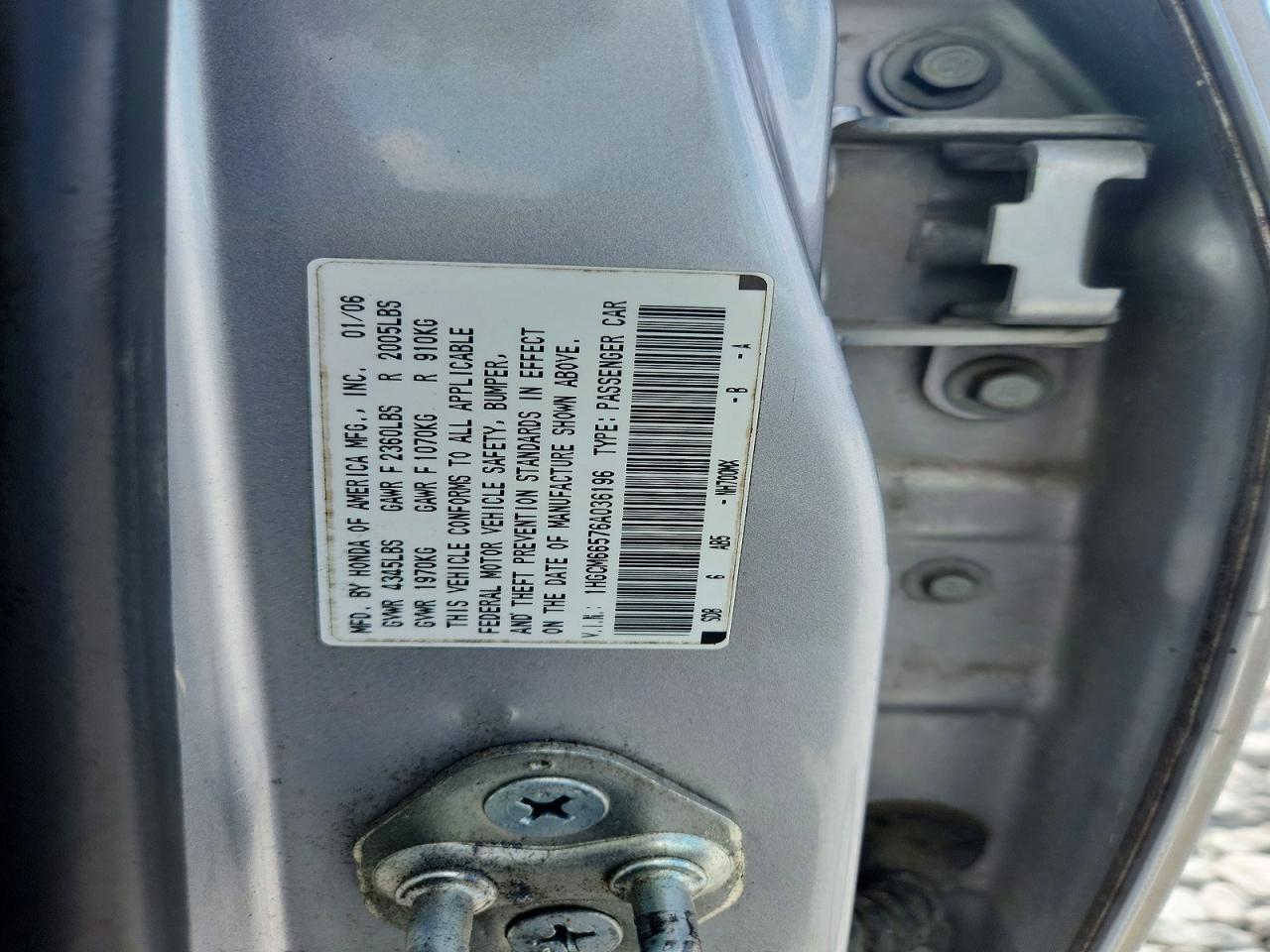 2006 HONDA ACCORD