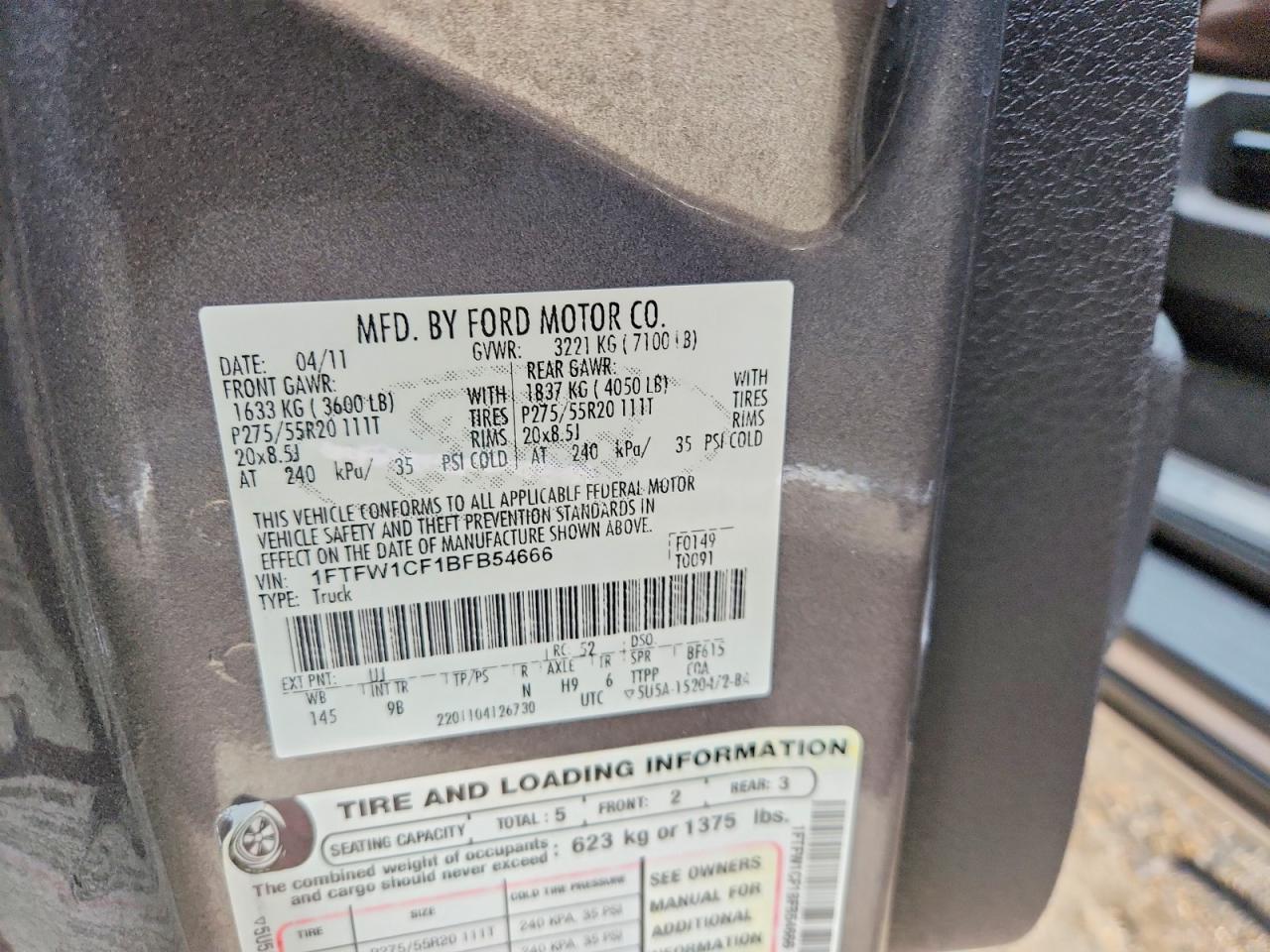 2011 FORD F150