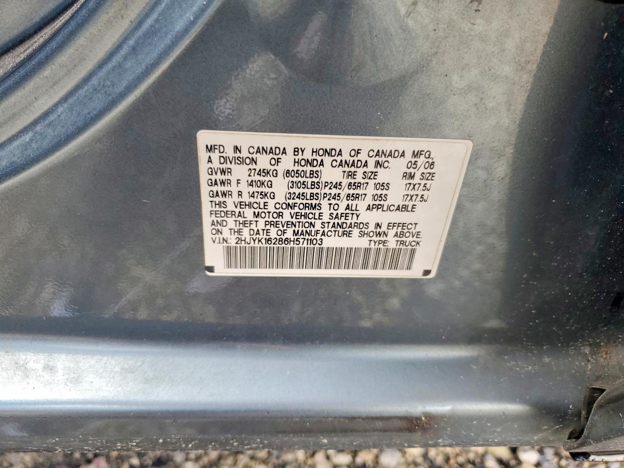 2006 HONDA RIDGELINE