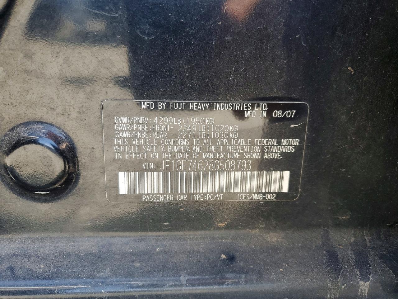 2008 SUBARU WRX