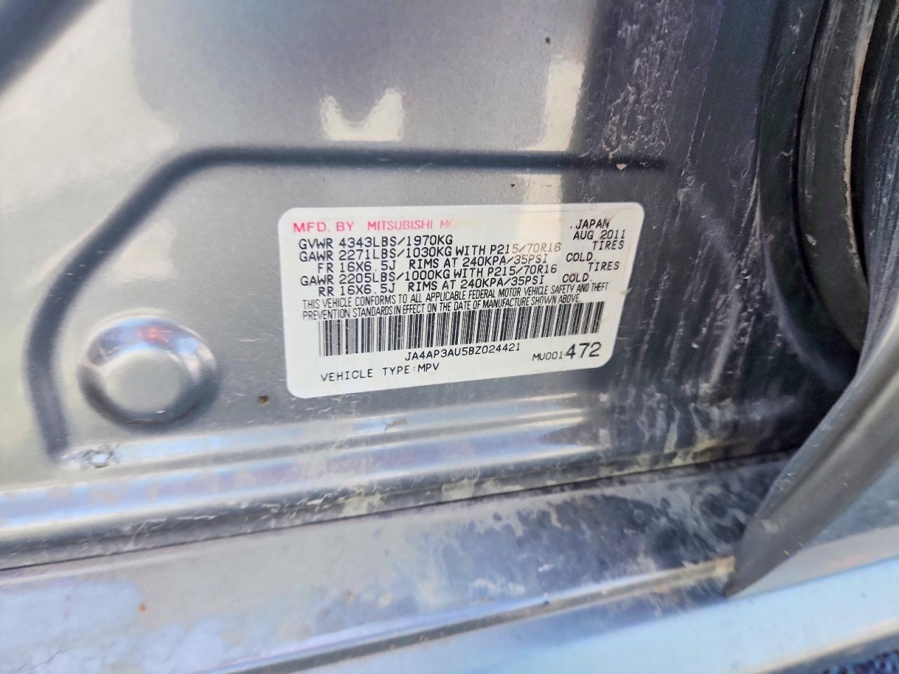 2011 MITSUBISHI OUTLANDER