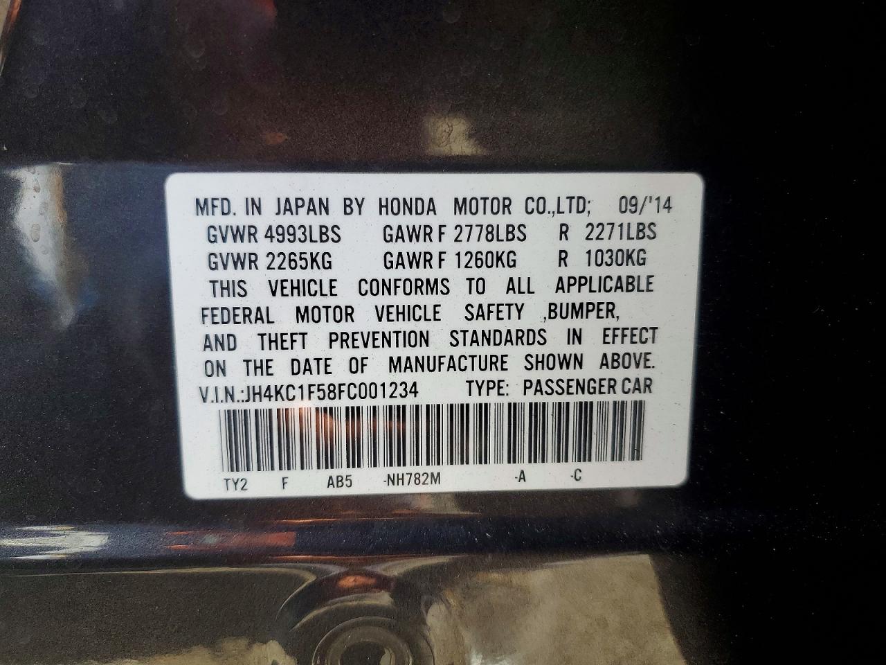 2015 ACURA RLX