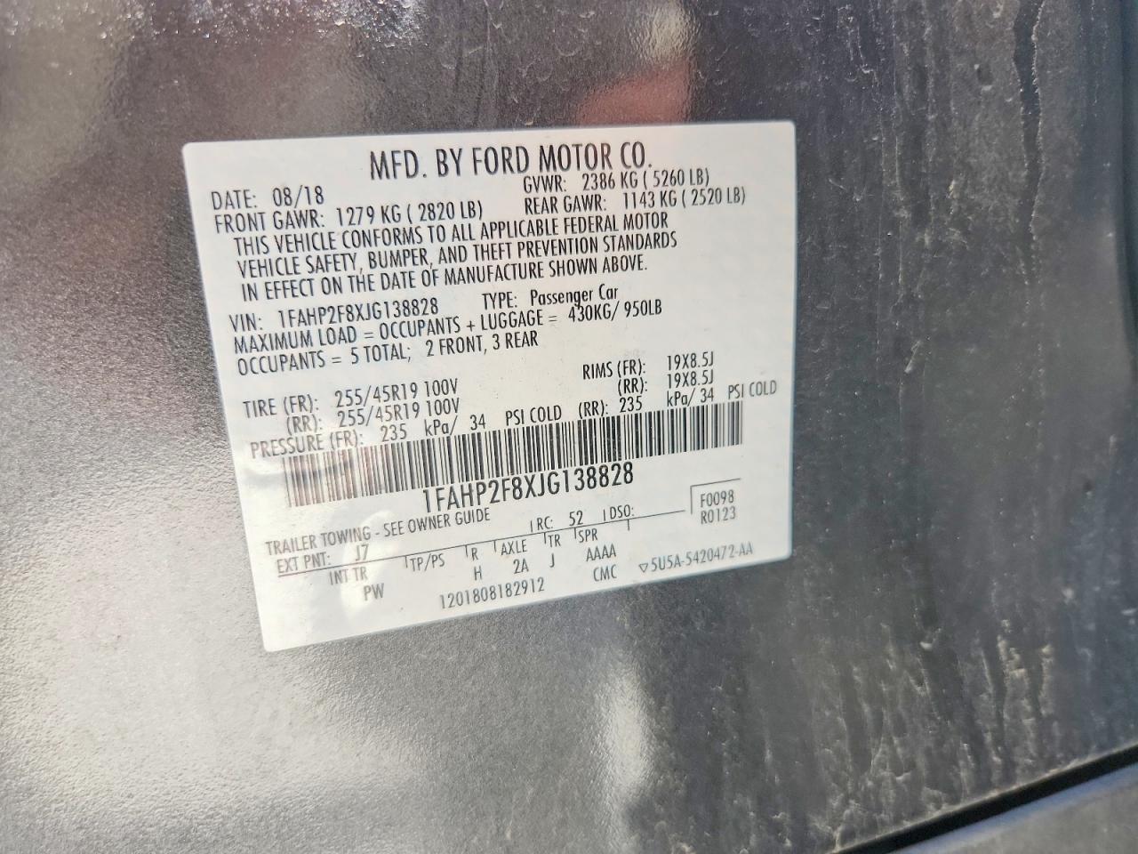 2018 FORD TAURUS