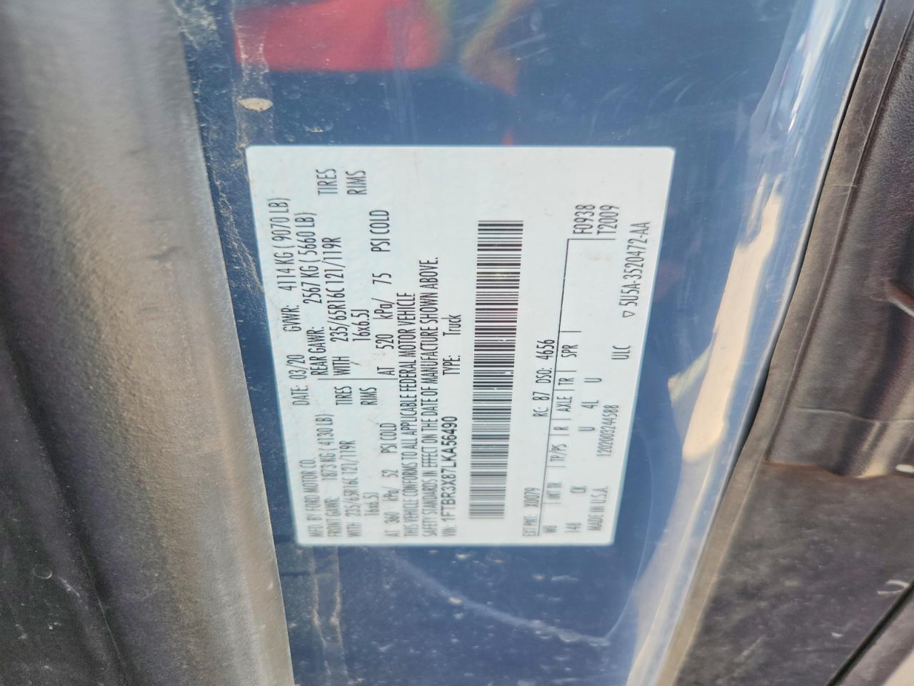 2020 FORD TRANSIT