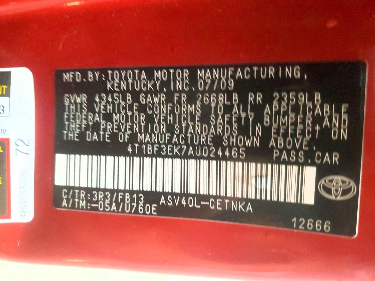 2010 TOYOTA CAMRY