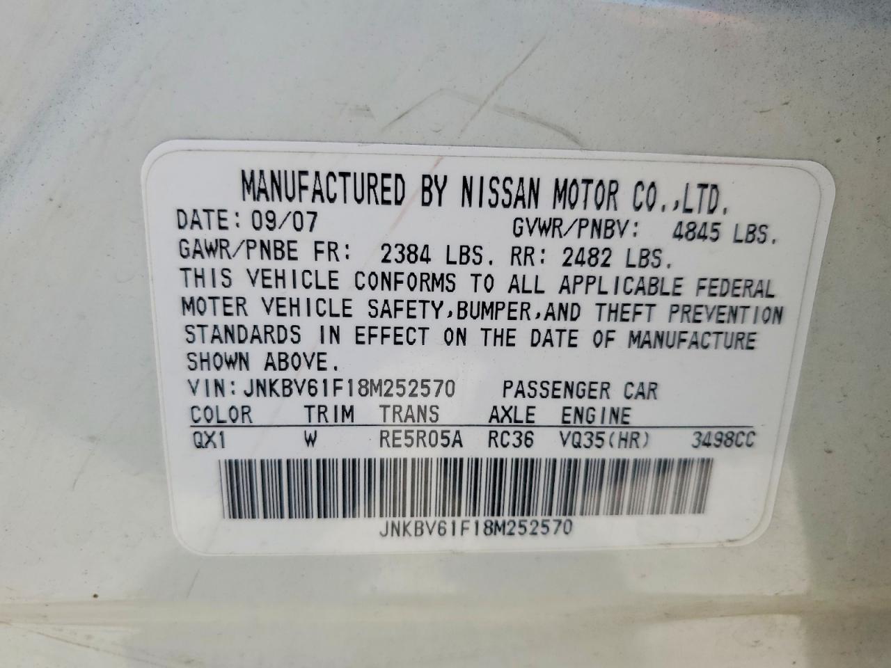 2008 INFINITI G35
