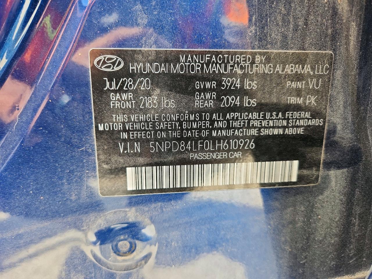 2020 HYUNDAI ELANTRA