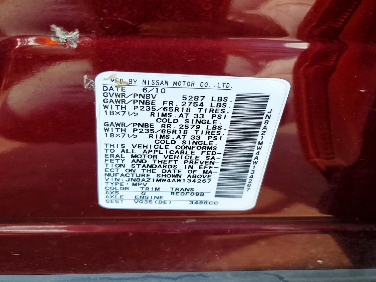 2010 NISSAN MURANO