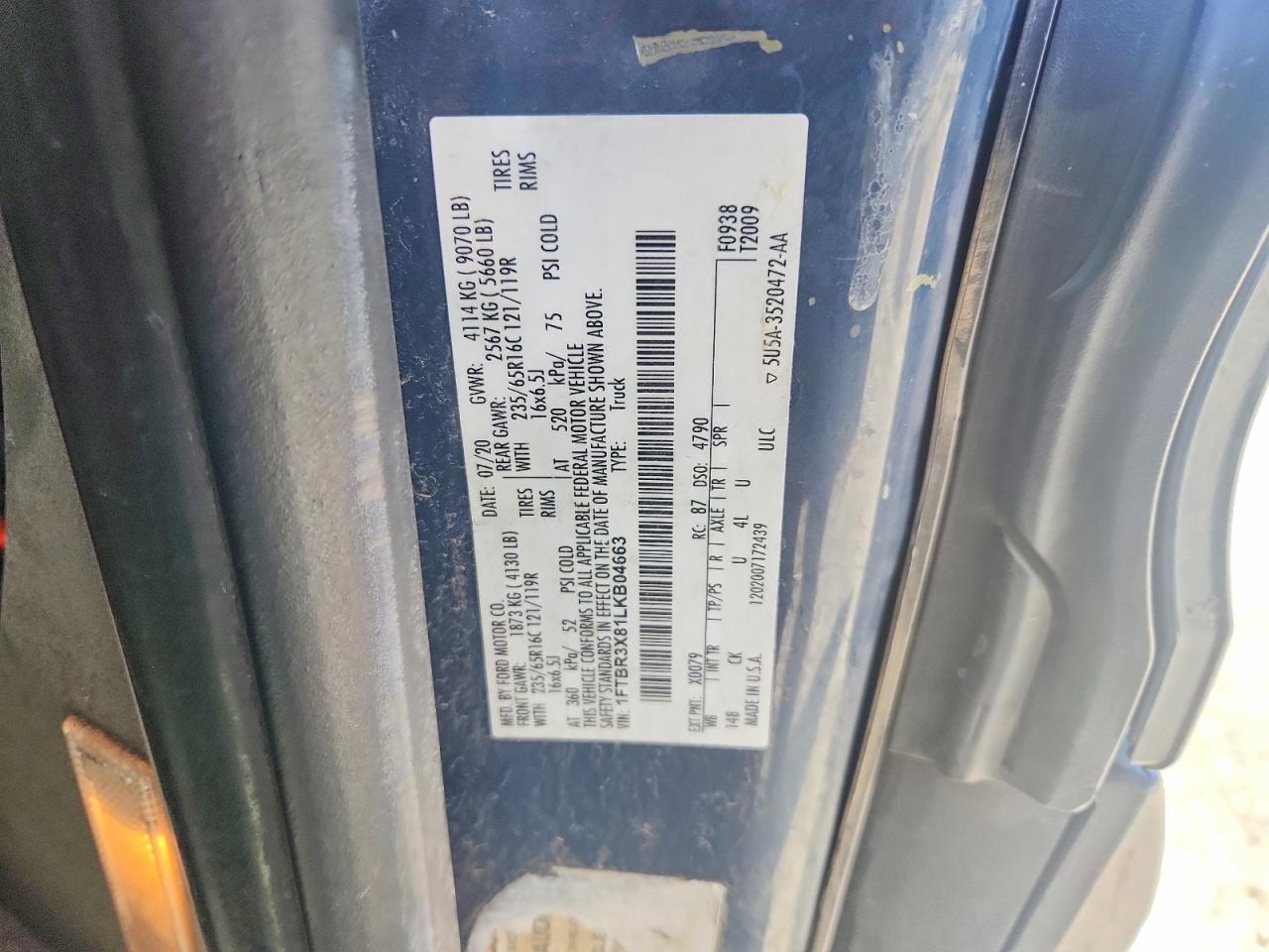 2020 FORD TRANSIT