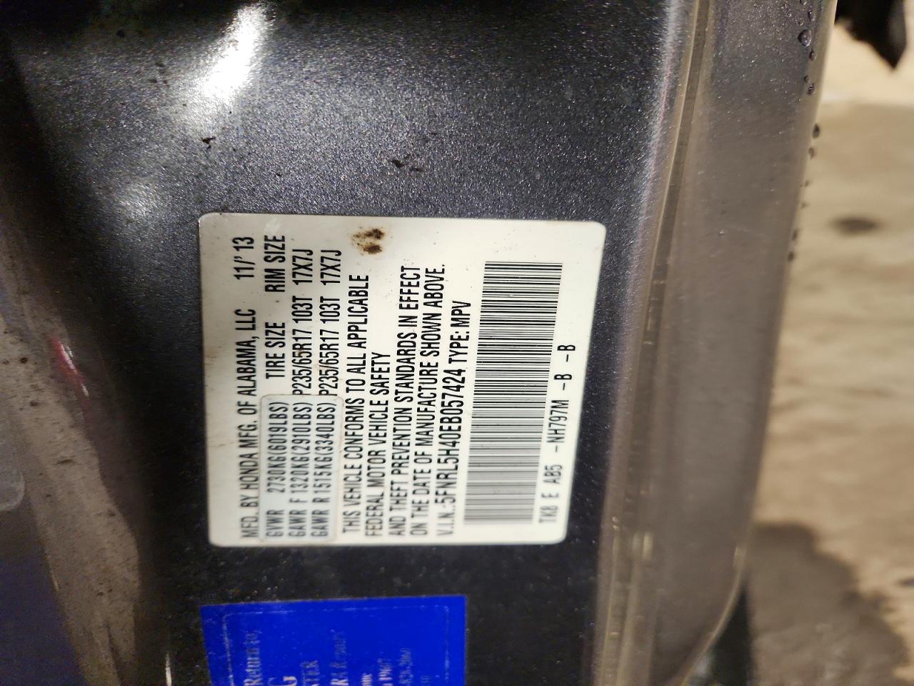 2014 HONDA ODYSSEY