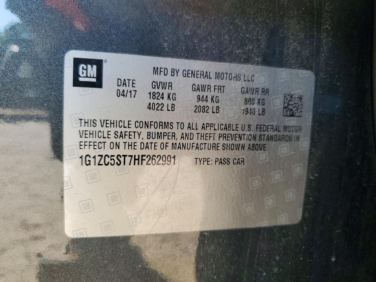 2017 CHEVROLET MALIBU