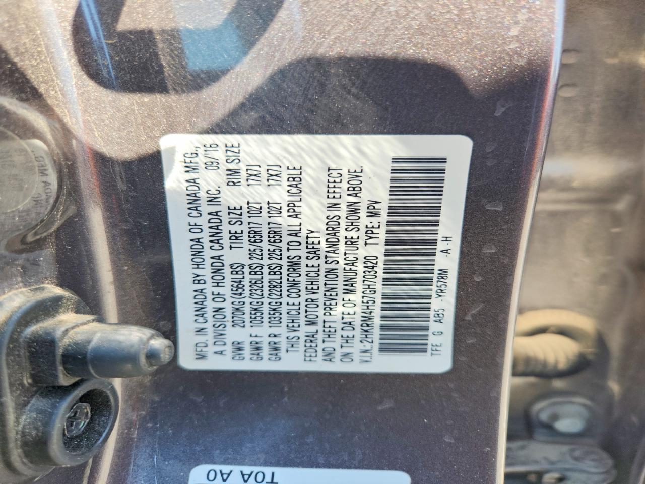 2016 HONDA CRV