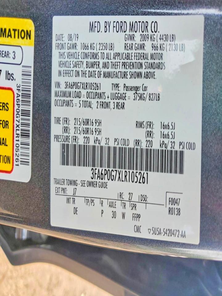 2020 FORD FUSION