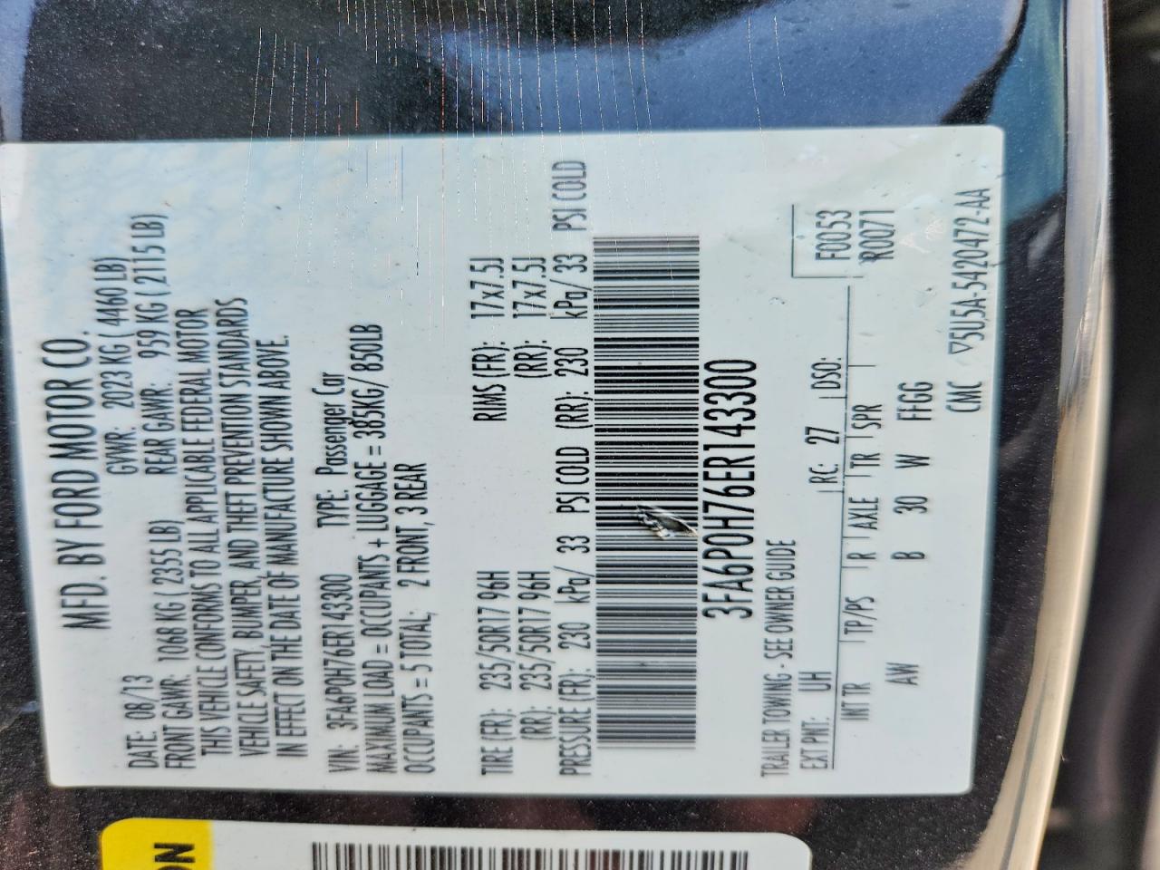 2014 FORD FUSION