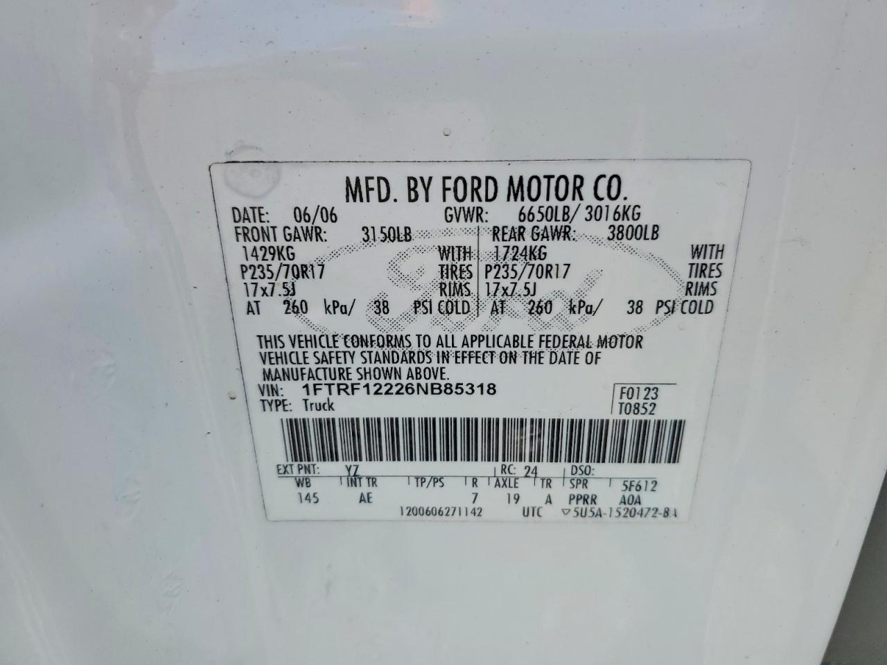 2006 FORD F150