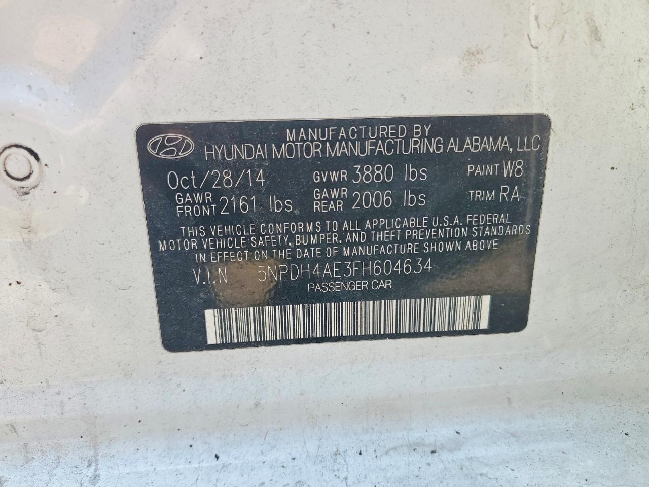 2015 HYUNDAI ELANTRA