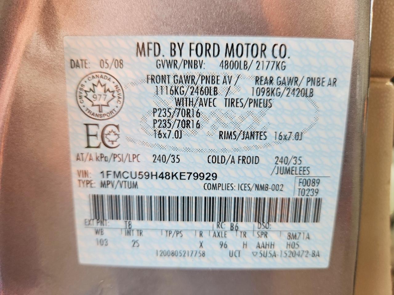 2008 FORD ESCAPE