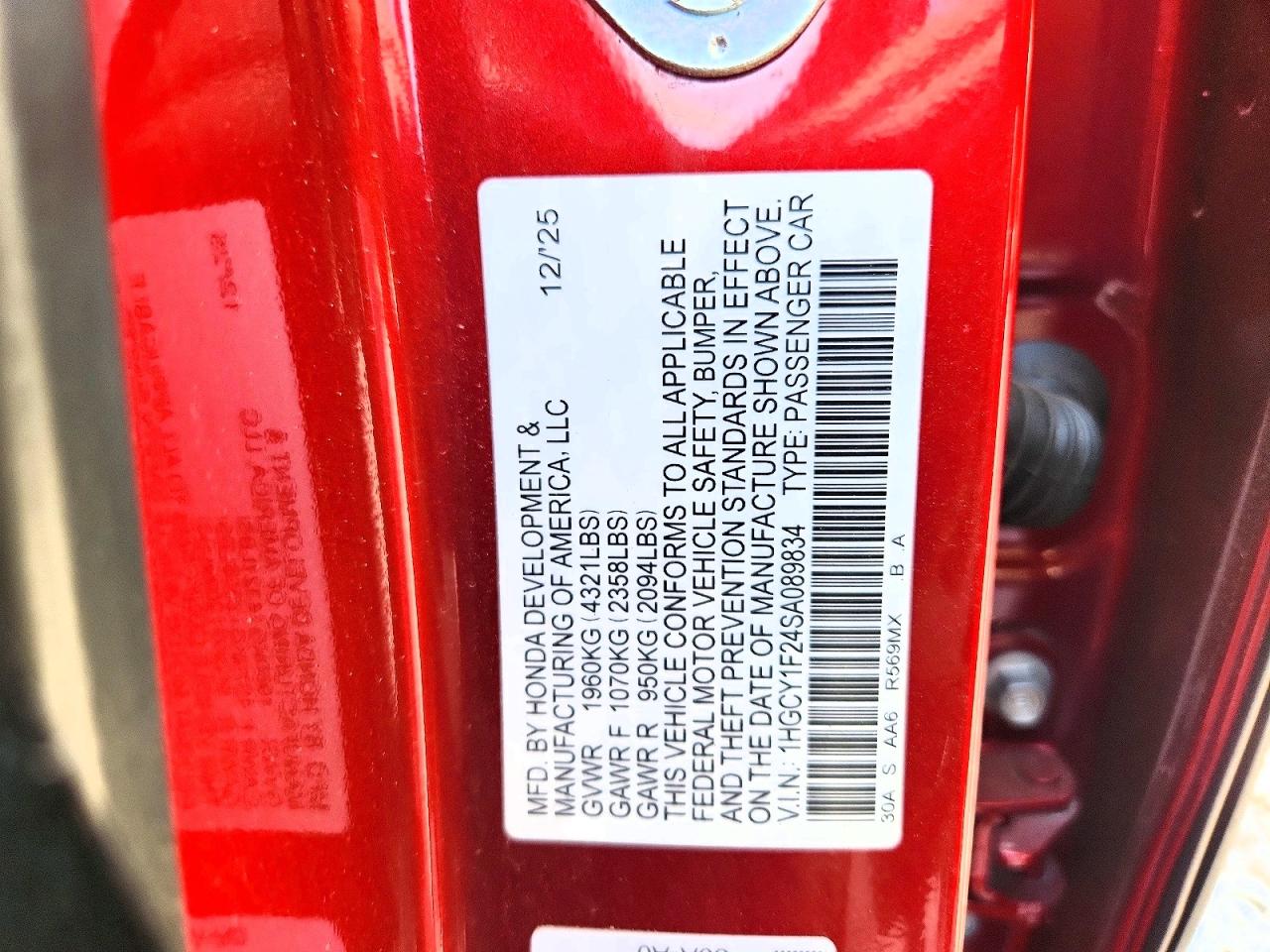 2025 HONDA ACCORD