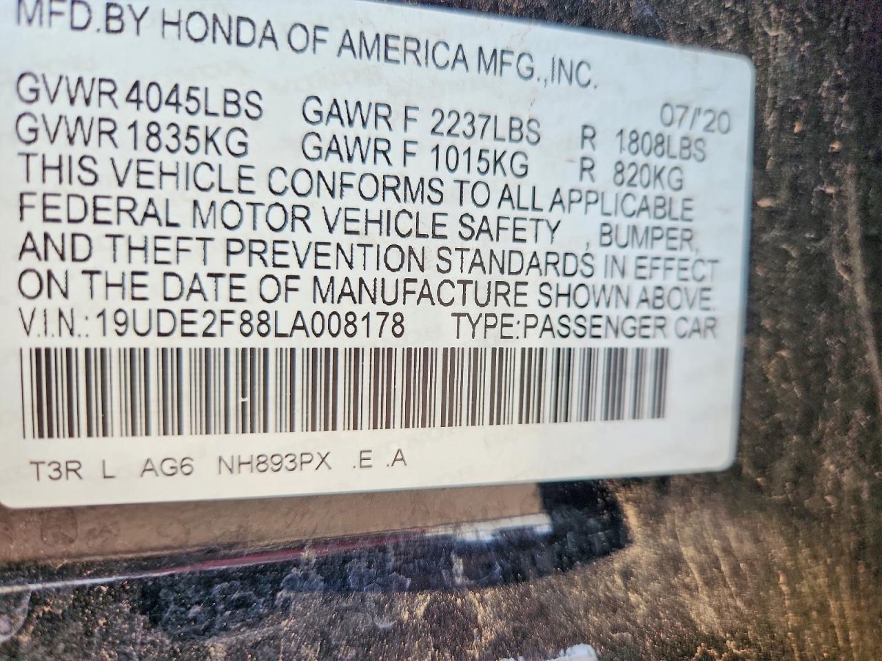 2020 ACURA ILX