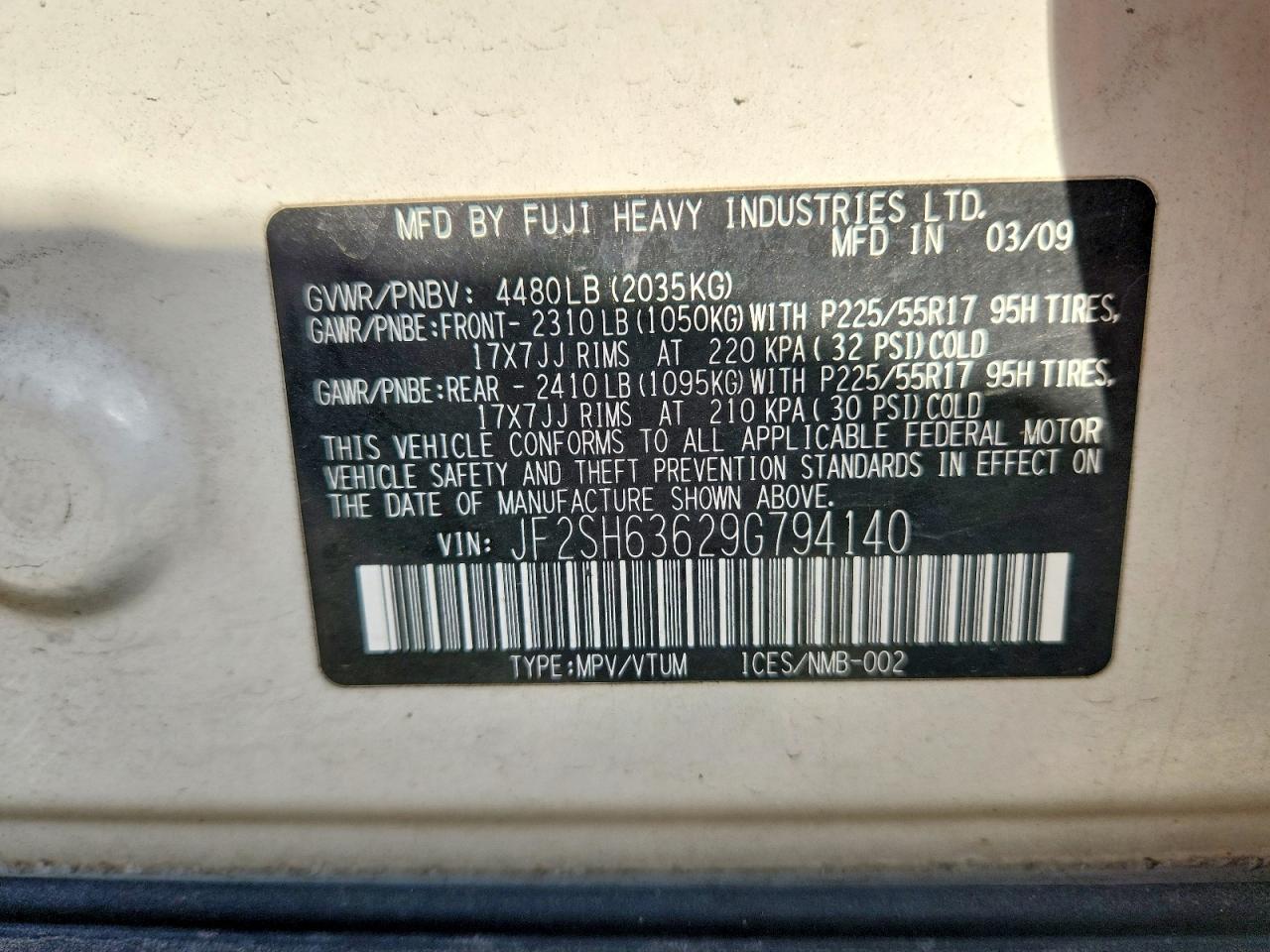 2009 SUBARU FORESTER