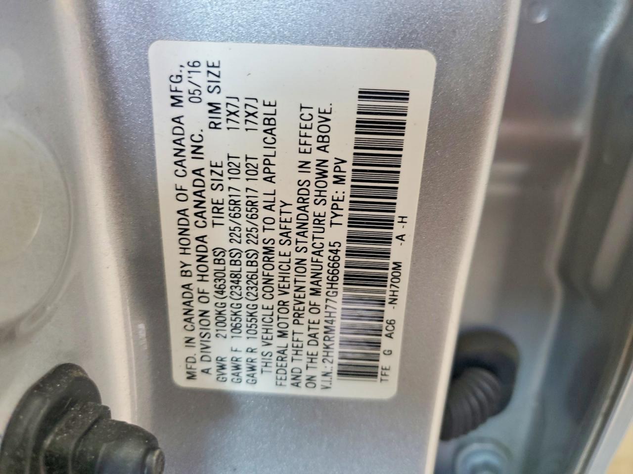 2016 HONDA CRV