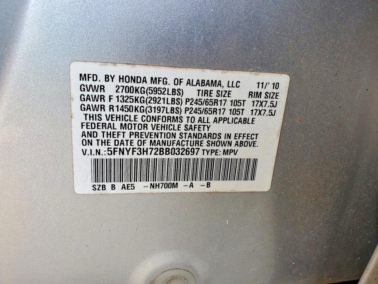 2011 HONDA PILOT