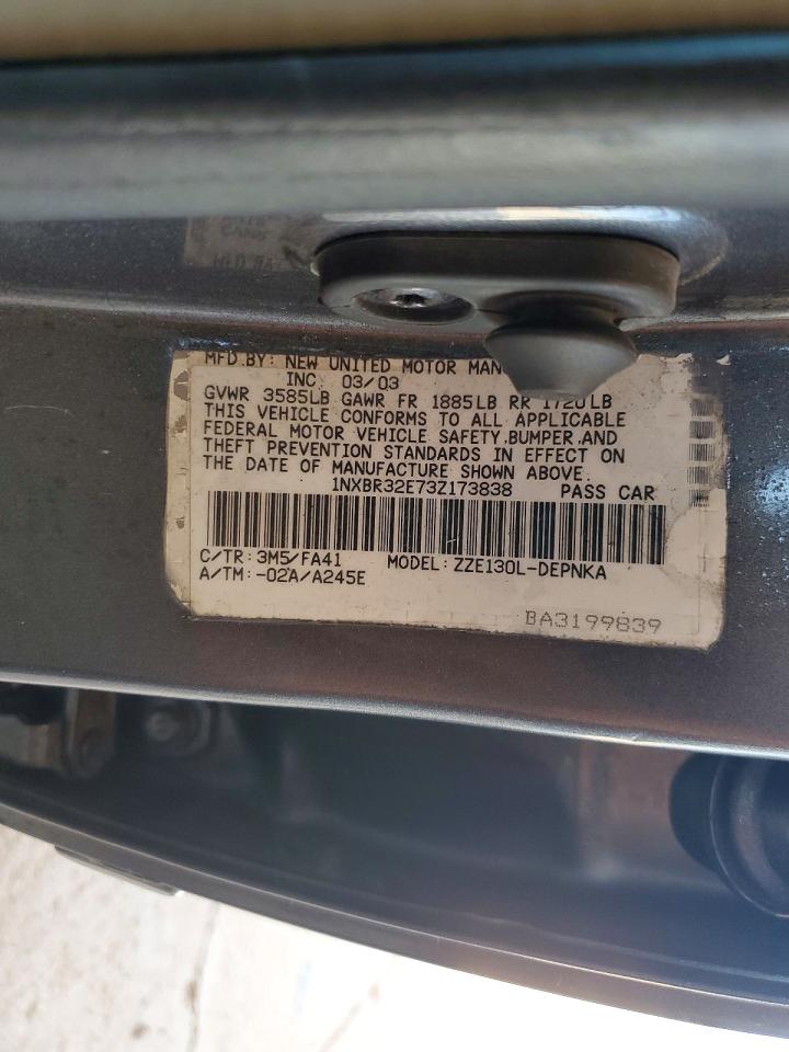 2003 TOYOTA COROLLA