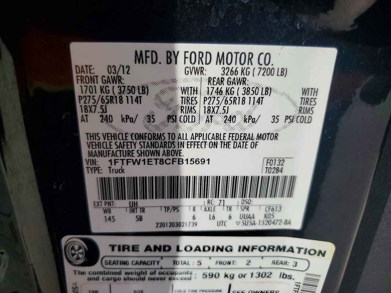 2012 FORD F150