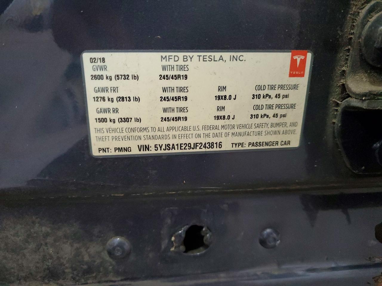 2018 TESLA MODEL S