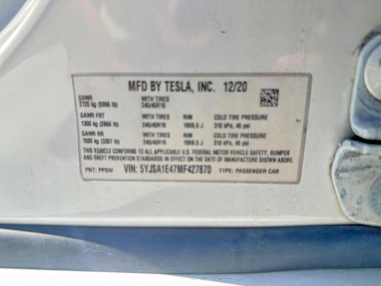 2021 TESLA MODEL S