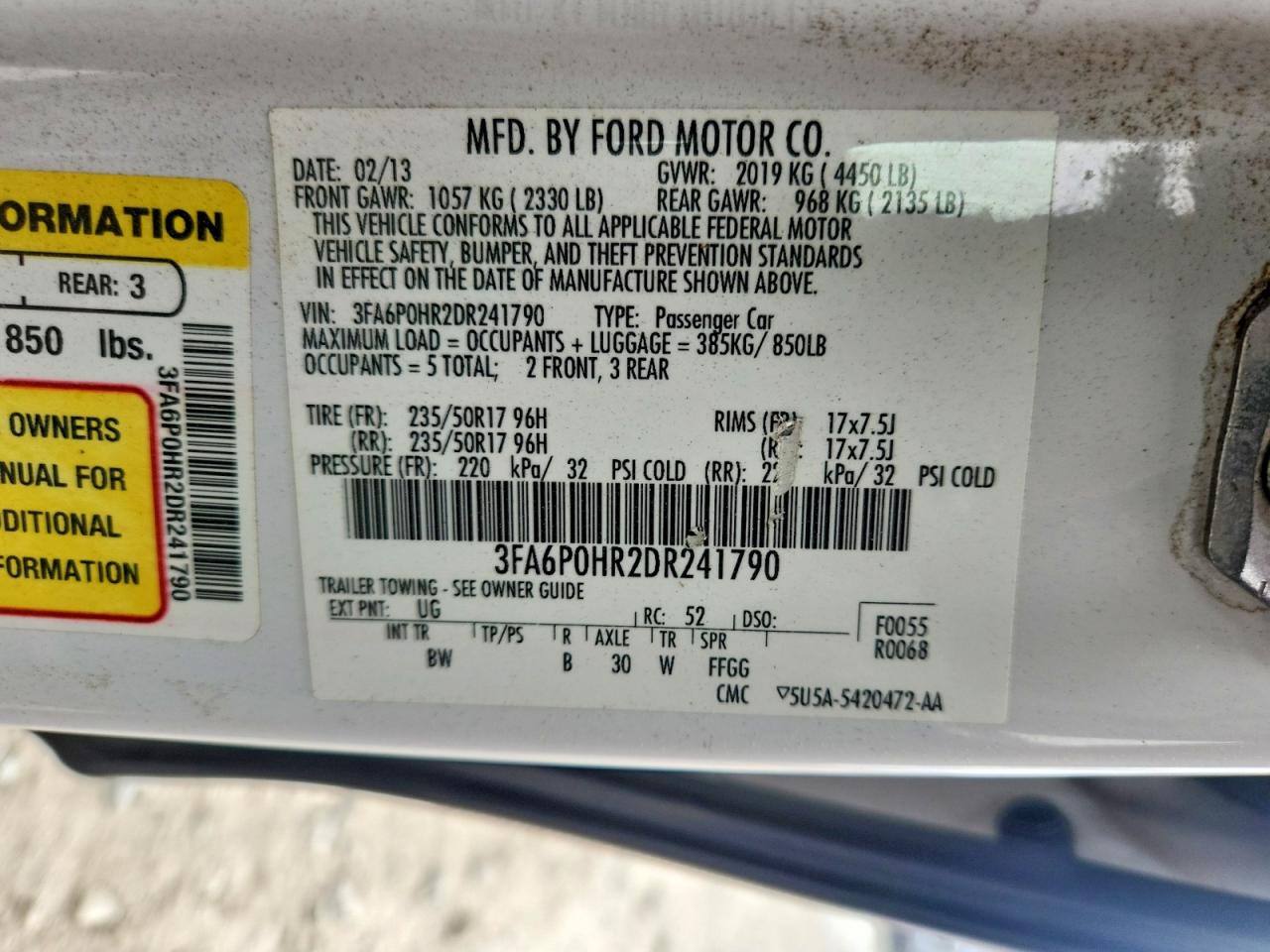 2013 FORD FUSION