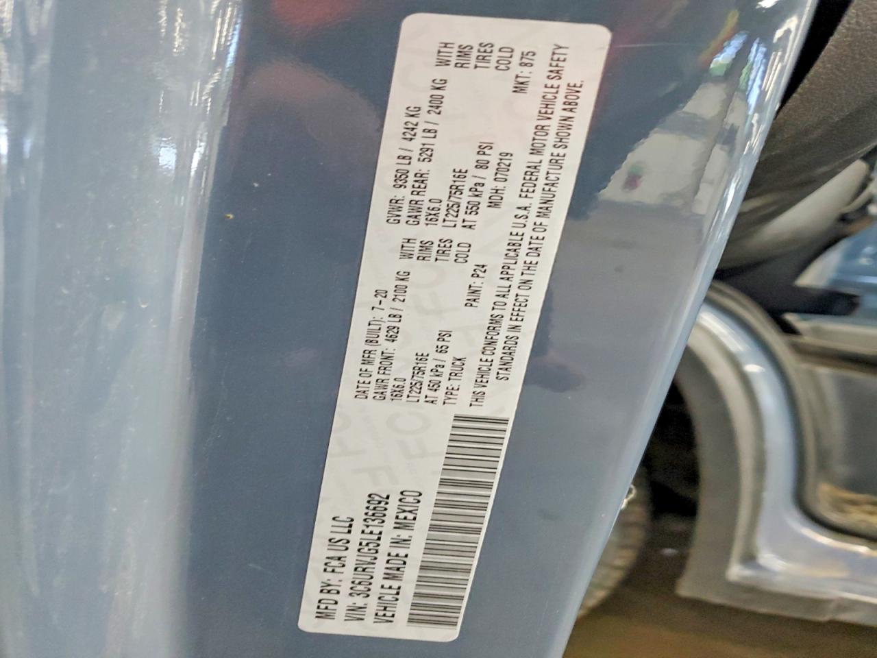 2020 RAM PROMASTER