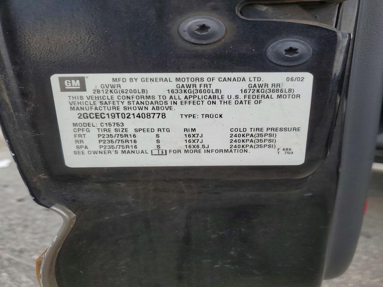 2002 CHEVROLET SILVERADO