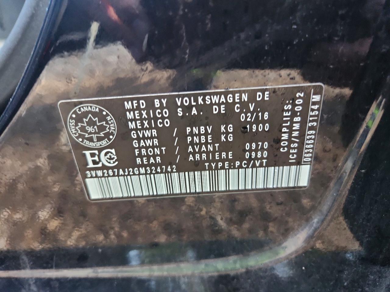 2016 VOLKSWAGEN JETTA