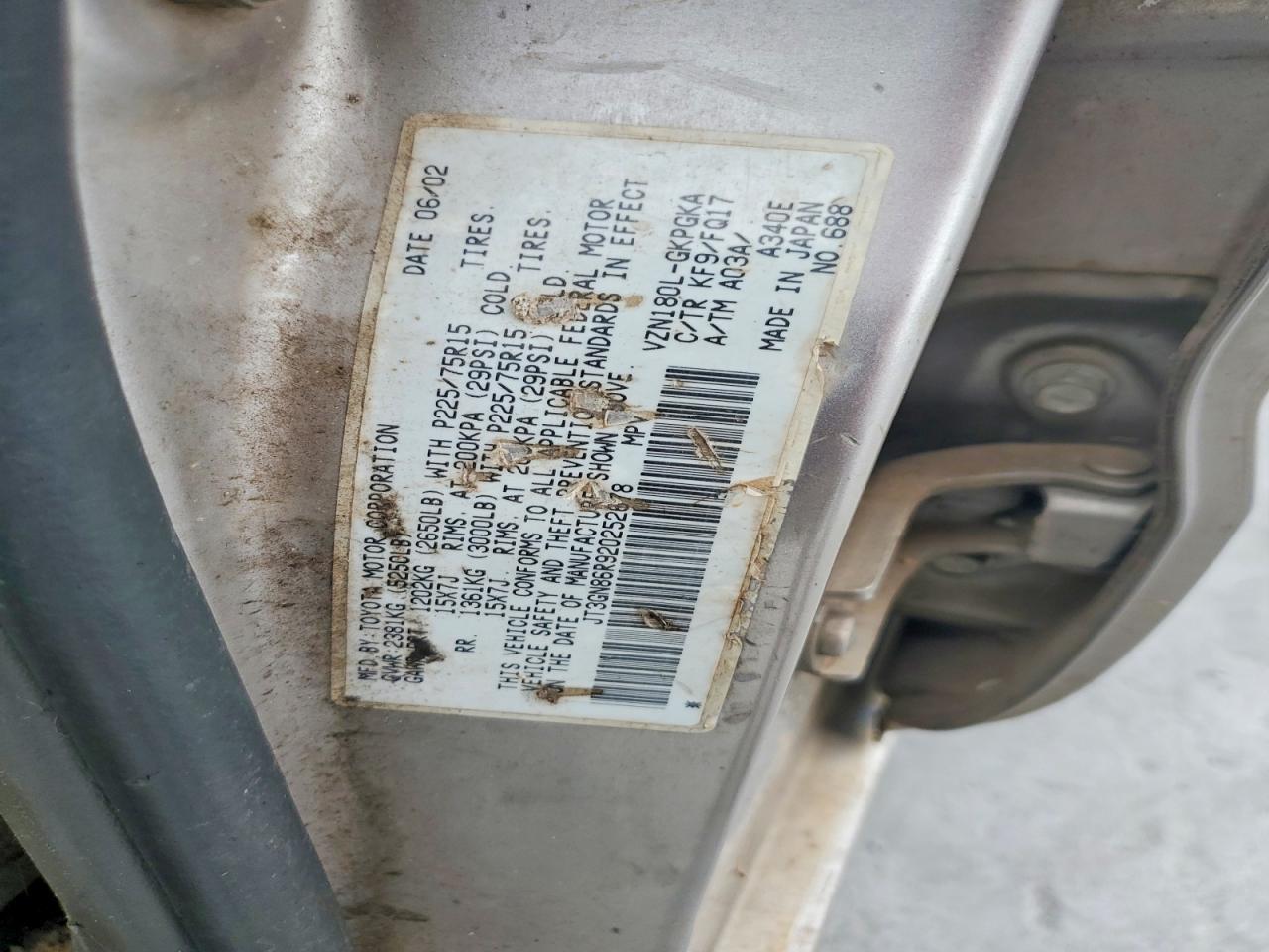 2002 TOYOTA 4RUNNER